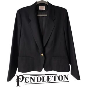 PENDELTON | Like New Long Sleeve Single Button Wool Blazer Coat Jacket Petite